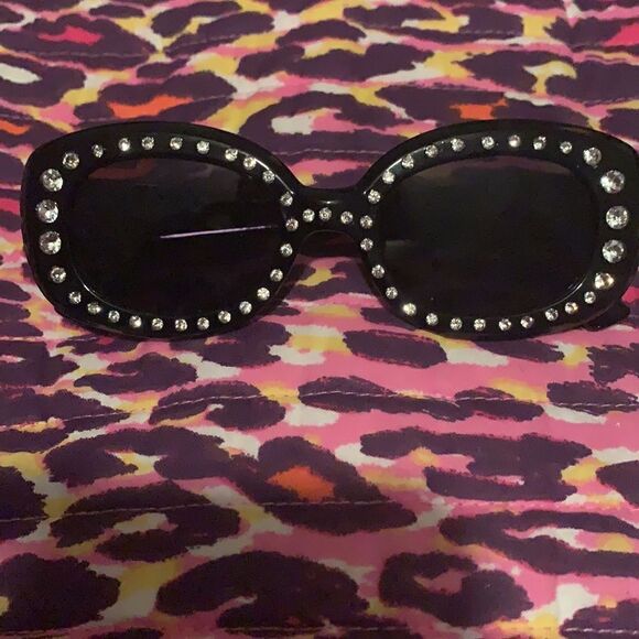 Black Oval Bling Shades